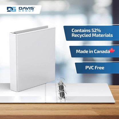 Easyview Premium 3-Ring Binders with Clear-View Covers and Round Rings, Binders for School or Office, 1.5 Inch, Pack of 6, White