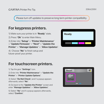 CARTRA 206A Toner Cartridge Compatible with 206A Toner Cartridge Set, Works with Color Laserjet Pro MFP M283fdw M283cdw M283fdn M282mw Pro M255dw W2110A W2110X Laser Printer, 4Pack