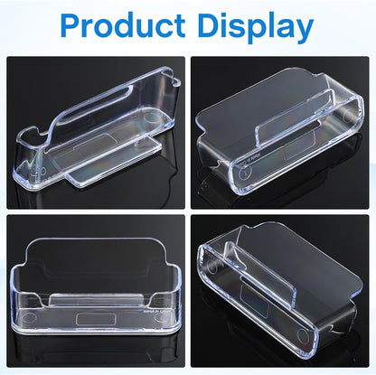 Leinuosen 8 Pack Business Card Holder for Desk Acrylic Business Card Holder Display Clear Label Stand Label Table Desktop Organizer for Home and Office