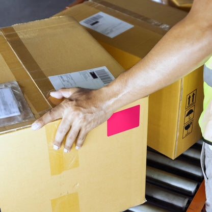 Kenco Color Coding 3 X 5 Rectangle Labels, Inventory Control Stickers 500 Labels Per Roll, Made in The USA (Fluorescent Pink)