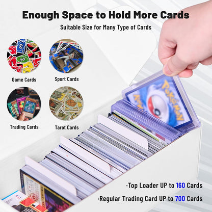 NUMINA 7 Pack 600 Card Storage Box Organizer for Trading Card Collection, Heavy Duty Sports Cardboard Box, Trading Gaming Cards Storage Box with Adjustable Dividers