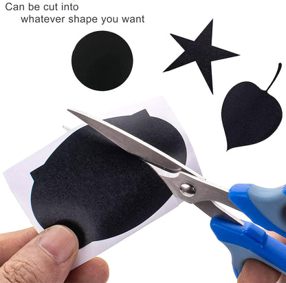 MUWOOB Chalkboard Labels, 120 Pcs Black Reusable Waterproof Labels Stickers with 2 White Chalk Markers, Kitchen Pantry Sticker Labels for Containers, Mason Jars, Condiments, Food Storage (Strange)