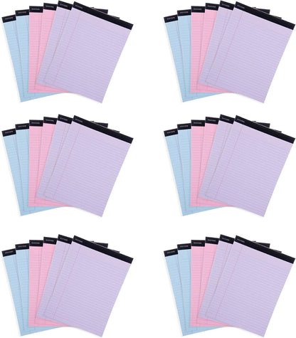 Mintra Office Legal Pads, ((xBasic, 8.5in x 11in, Wide (Pastel), 36pk (6-6pks))