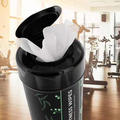 Wipex Screen Wipes & Gym Wipes Combo Pack - 75ct Gym Equipment Wipes Canister & 24ct Individually Wrapped Fitness Touch Screen Wipes, Safe for Yoga Mats & Electronics, Lemongrass Scent