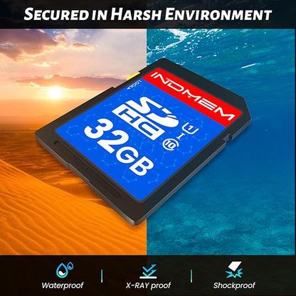 INDMEM SD Card 32GB, 8 Packs Class 10 32GB Flash Memory Card MLC Standard Secure Digital Cards Camera Card