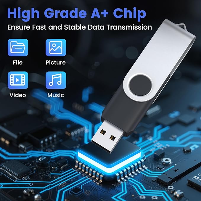 ABLAZE Flash Drives 4GB 20 Pack, USB 2.0 Thumb Drive Bulk with Lanyards Swivel Memory Stick U Disk 4GB Pendrive USB Pack (Mixcolors)