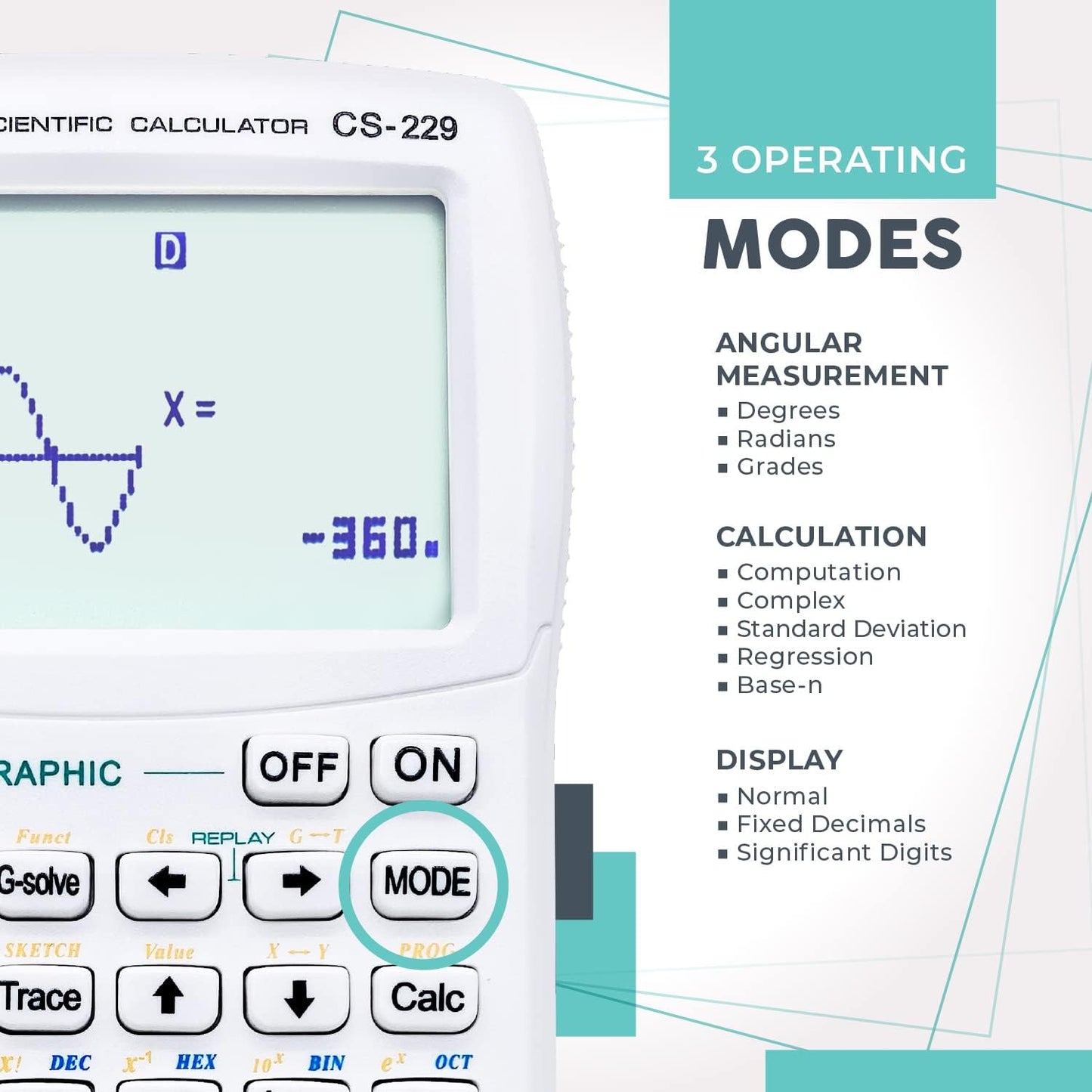 CATIGA Scientific Calculator with Graphic Functions - Multiple Modes with Intuitive Interface - Perfect for Students of Beginner and Advanced Courses, High School or College