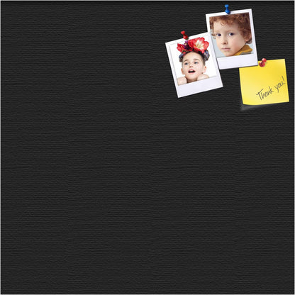 PinPix pin Cork Bulletin Board Made from Canvas, Classic Black Pattern 24 x 24 Inches (Completed Size) and Framed in Satin Black (PinPix-622)