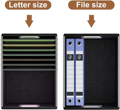 Huolewa File Organizer Boxes with Lids, Collapsible Faux Leather Hanging File Folder Box Organizer with Plastic Slide, Decorative Home/Office Filing System Boxes for File and Folders Storage