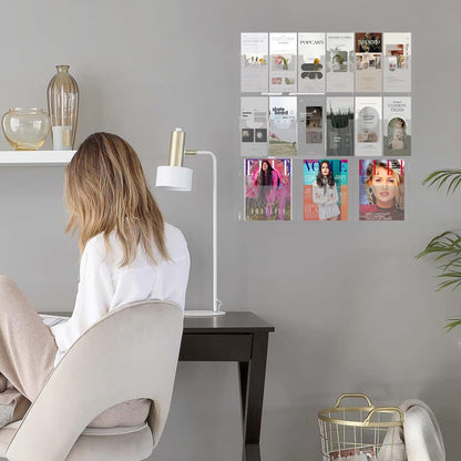 Acrylic Brochure Pamphlet Holder, 3 Magazine Holders and 12 Pamphlet Holders, Clear Brochure Display Holder Wall Mount, Trifold Flyer Rack, Literature Storage Rack for Home, Offices, Waiting Room