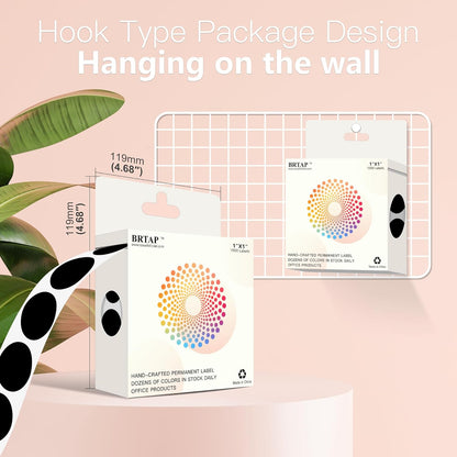 1 Inch Round Color Coding Labels, 1000 PCS Per Roll Black Color Coded Dot Stickers, Round Color Dot Labels for Organizing, Filing, and Storage