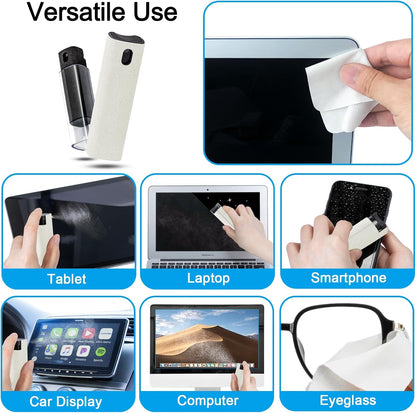 walrfid 2Pcs Laptop Cleaner, Computer Screen Cleaner Spray and Wipe, Electronics Laptop Cleaning Kit for iPad, iPhone, Cellphone, Monitor, MacBook Pro, Car Display, Tablet, TV, Kindle, Black Cream