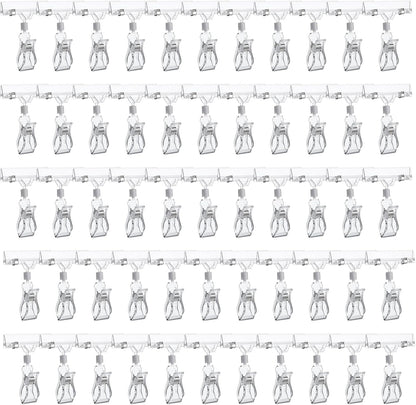 MAQUITA 50 Pcs Plastic Sign Holder Clips Swivel Price Signs Rotatable Rack Shelf Price Clips for Merchandise Double Display for Retail Cards