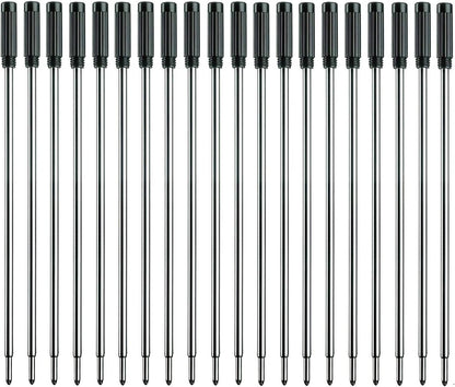Black Ink Refills (20pcs), Replaceable Pens Refills, 1mm Medium Tip - Black