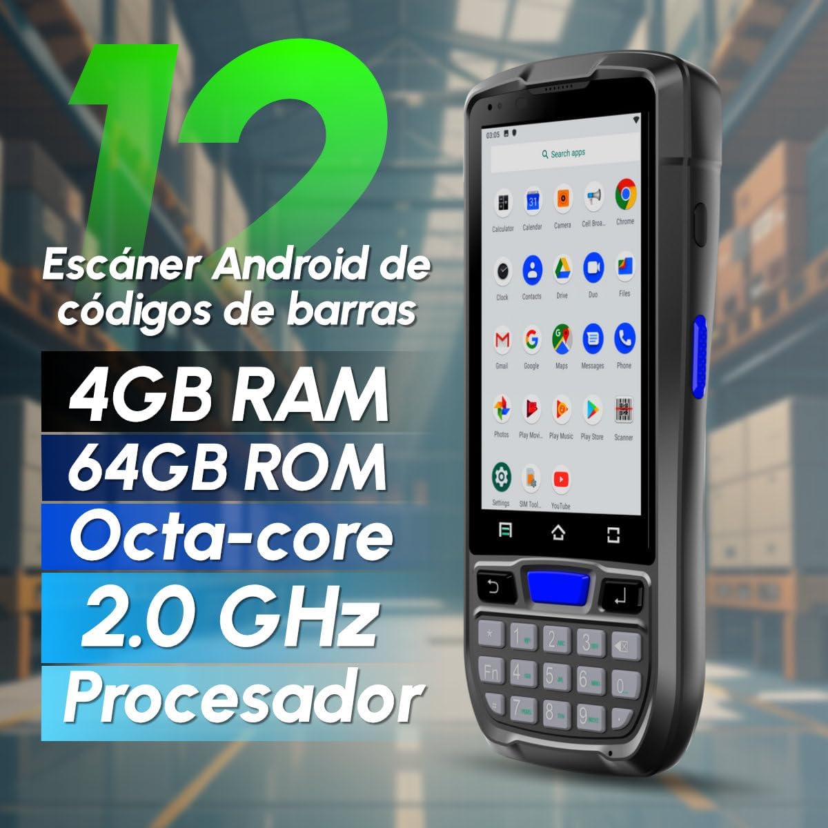 Rayoungtek Android Barcode Scanner Built-in HW N5703 1D/2D/QR Scan Engine, NFC Reader, Rugged Android 12 4G WiFi Wireless Handheld Moible Computer PDA Data Terminal with Charge Dock