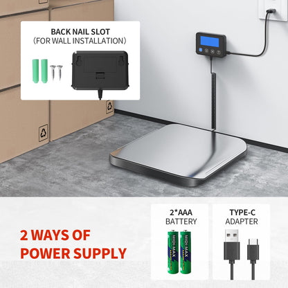 KKZ Shipping Scale, 440 LB Heavy Duty Postal Scale for Packages, Large Mailing Scale for Postage, Industrial, Small Business, Laundry, Warehouse, Stainless Steel