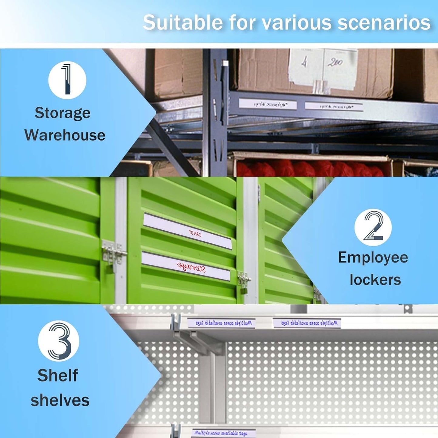 Eeoyu Magnetic Label Holders with Magnets Magnetic Data Card Holders with Clear Plastic Protectors for Metal Shelf, Whiteboard, Set of 50 (0.5 x 4 Inch)