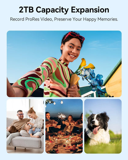 Yottamaster 2TB Magnetic External SSD, Up to 2000MB/s USB 3.2 Gen 2x2 Portable Solid State Drive, Supports 4K ProRes HDR Compatible with iPhone 16/15 Pro Max, Smartphone, Tablet, Laptop - PF20