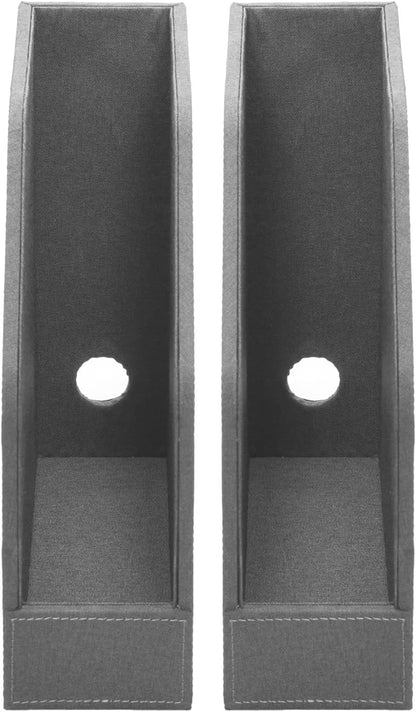 MobileVision Executive Grey Cloth Fabric Vertical File Holders - 2 Piece Combo