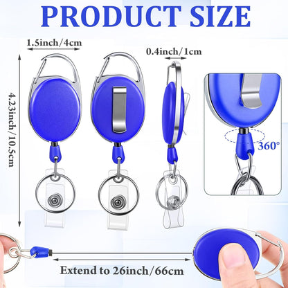 Yaomiao 120 Pack Retractable Badge Holder Reel with Clips Heavy Duty ID Card Holder Reels Bulk with Key Ring for Office Worker Doctor Nurse Employee School Students (Mixed Colors)