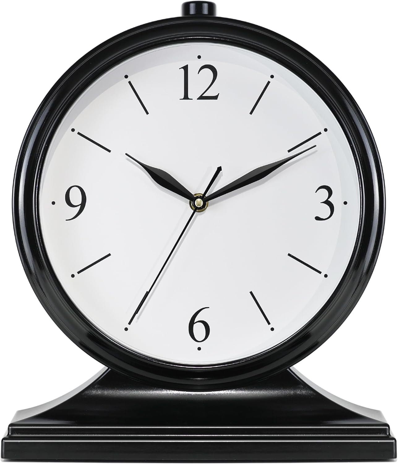 AYRELY® Vintage Desk Clock Silent-Non-Ticking 10-inch dial Table Clock,Retro Mantel Clocks and Easy to Read for Living Room, Bedroom, Shelf Decoration, Fireplace, Farmhouse Decor (Dark)