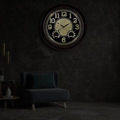 Outdoor Clocks Waterproof 18 Inch, Large Wall Clock with Thermometer & Hygrometer, Illuminated Battery Operated Clock with Smart Sensor for Patio, Pool, Garden, Porch, Living Room