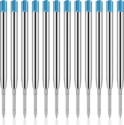 12 Pieces Pen Refills Blue Ink 1.0mm Medium Point Metal Ballpoint Refill Smooth Writing Pen Refills Replacement Refills for Retractable Ballpoint Pen School Office Supplies (Blue)