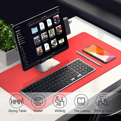 Leather Desk Pad Protector, 39.4' X 17'' Large Mouse Pad, Office Desk Mat, Non-Slip PU Leather & Suede Base Desk Blotter, Laptop Desk Pad, Desktop Mat for Office Home, Candy Red