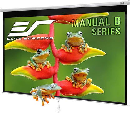 Elite Screens Manual B, 80-INCH Manual Pull Down Projector Screen 4K/8K Home Theater Movie Gaming Projection Screen, M80H