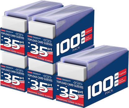 JohnBee Card Sleeves - 3"x4" Hard Plastic Top Loaders for Cards - Trading Card Sleeve & Baseball Card Holder - Premium Topload Ablum Photocard Holder for Sports, Game & Kpop Cards (500Soft+500Hard)