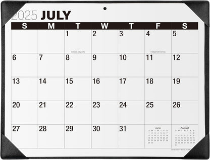 Nekmit 2025-2026 Desk Calendar, Large Print Desk Calendar with Desktop Mat, 21" x 16 1/2", Runs From Now to June 2026, for Home and Office, Black