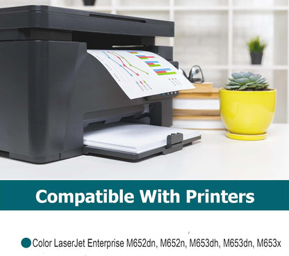 655A Magenta Toner Cartridge Replacement for HP 655A CF453A for HP Color Laser Enterprise M652, M653 M681,M682 Series