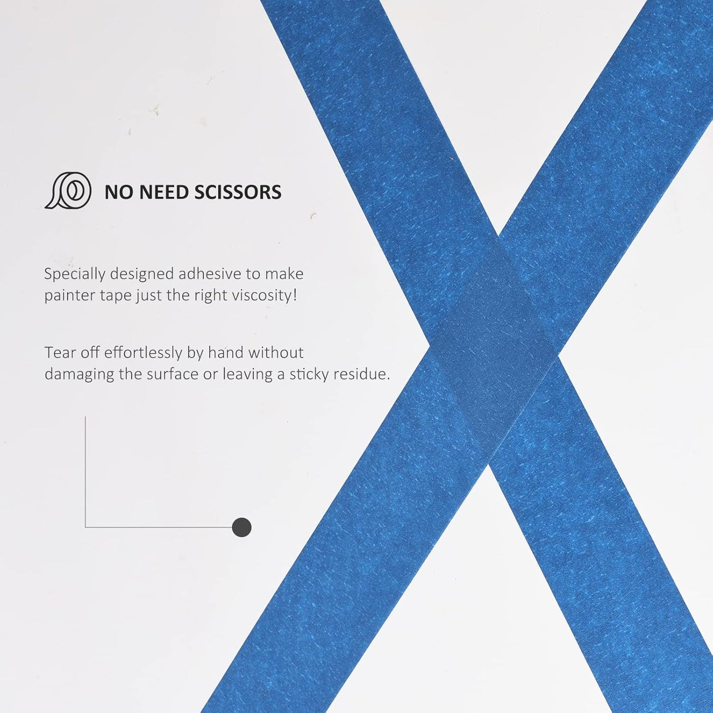 10 Rolls Painters Tape 2 inch Bulk Painter Tape Blue Wide Roll, Blue Masking Tape, 2 Inches x 55 Yards for General Purpose Wall Painting, Home Improvement