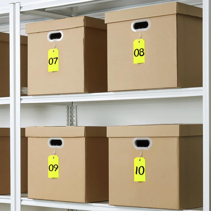 1000 Pieces Plastic Shipping Tags with wire Labeling Tags Waterproof Hang Tags with Reinforcement Hole Writable Luggage tag Loops for Equipment Inventory Parts Garage Storage (Yellow, 4 3/4" x 2 3/8")