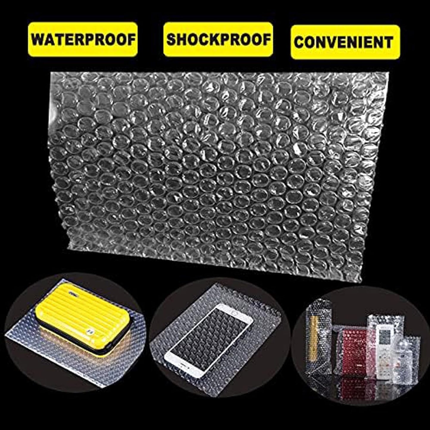 50Pcs Clear Bubble Out Bags, 12”x16” Bubble Pouches Bags for Shipping, Double Wall Cushioning Wrap Pouch for Moving Packaging Storage Fragile China Dishes Electronic Item