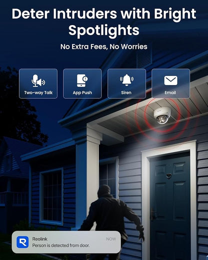 REOLINK Duo 3V PoE, 16MP UHD Dual-Lens PoE Security Camera with 180° Panoramic, Motion Track, Color Night Vision, Smart Detection, 2 Way Talk, IK10 Vandal-Proof, IP67 Weatherproof, No PT Supported