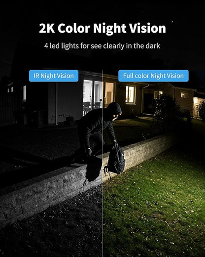 Camera for Home Security System with 360° Panoramic View, Spotlight Night Vision, Able to Connect Hub (not Included), No Subscription