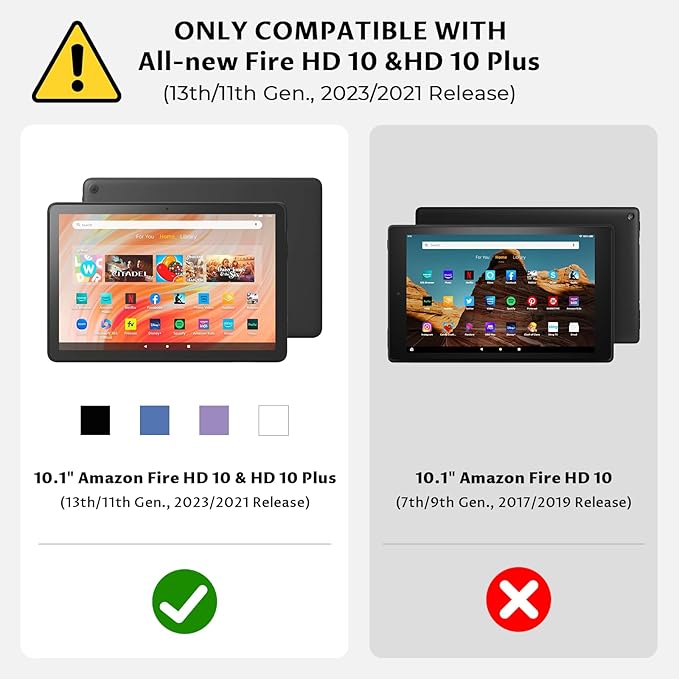 VORI Case for All-New Amazon Kindle Fire HD 10 Tablet (13th/11th Generation 2023/2021 Release) and Fire HD 10 Plus - Slim Folding Stand Folio Cover with Auto Wake/Sleep & Hand Strap, Starry Night Blue