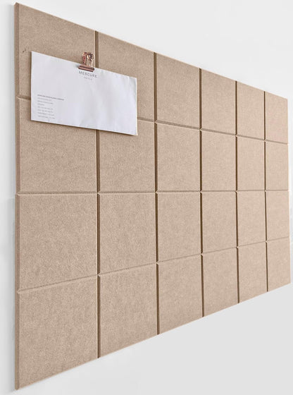 Cork Board 24 x36 Alternative - 6 Pack Felt Wall Tiles with Safe Removable Adhesive Tabs, Cork Boards for Walls Cork Board for Home Office Pin Board Tack Board - Camel
