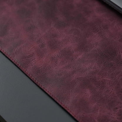 Jersey Genuine Calfskin Leather Desk Pad, Office Desk Mat with Non-Slip Bottom, Smooth Surface for Mouse & Keyboard, Desk Protector (14.6x31.5 inches) (Purple)