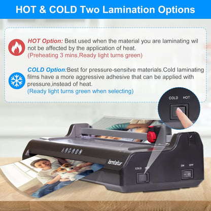 7 in 1 Thermal Laminator Machine 11X17 with 70 Letter Size Laminating Sheets for Office Home School Teacher Use,13 inch Hot&Cold Laminating for A3/A4,Lamination 3-5Mil With Paper Cutter,Corner Rounder