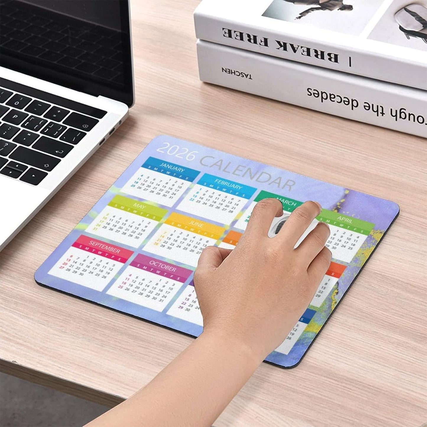 2026 Mouse Pad Calendar,Computer Mouse Pads Calendars Non-Slip Rubber Desk Mat Mousepad Gaming Office Keyboard Mat (9.45x7.87 in)