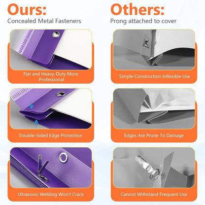 48 Pack Plastic Report Covers with 3 Prongs Presentation Folders Bulk, 100 Sheet Capacity, Clear Front Report Covers for Presentation Document Paper School Office Supplies (Colorful)