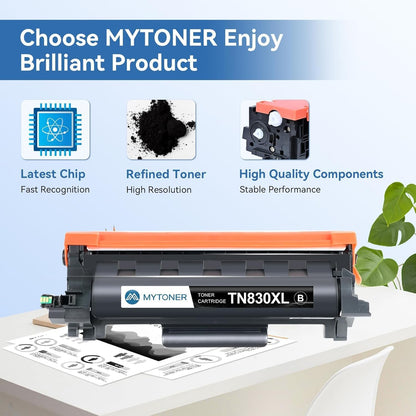 MYTONER Compatible Toner Cartridges Replacement for Brother TN830XL TN830 XL/V/R TN-830 for DCP-L2640DW HL-L2460DW MFC-L2820DW HL-L2400D HL-L2405W HL-L2465DW HL-L2480DW Printer, 1xBlack