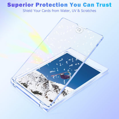 100ct Magnetic Card Holder for Trading Cards, 35 PT One Touch Card Sleeves, Hard Plastic Card Protectors Top Loaders Display Case for Baseball, Football, Sports, Game, TCG, MTG, YUGIOH