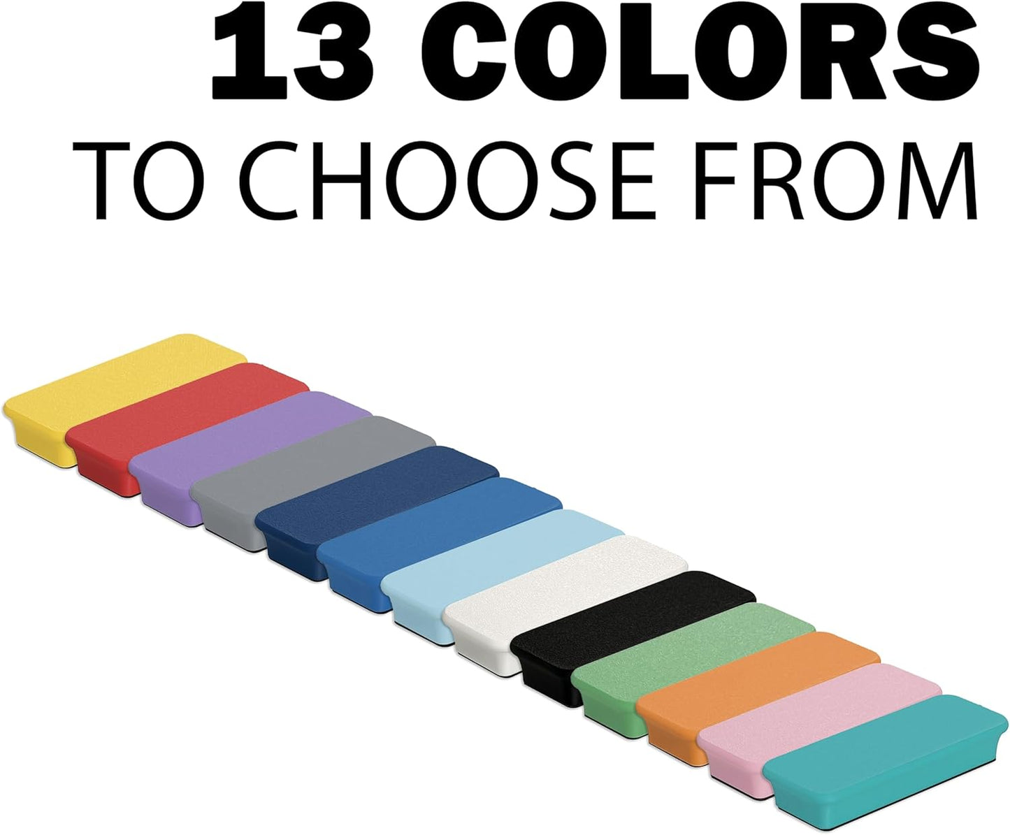 Glassboard Studio Mega Magnets - Neodymium - Heavy Duty, Colorful, Ergonomic, Ideal for Crafting, Quilting, and as Magnetic Knife Holders (12, Seaside Teal Bar)