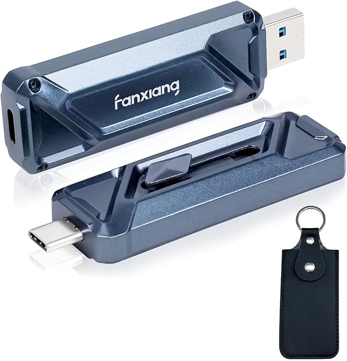 fanxiang 512GB External SSD USB Drive, 2050MB/s USB-C & USB-A Portable SSD 512GB,4K ProRes HDR Recording & Store,Zinc Alloy,External Solid State Drive for iPhone 15/16/17/Android/PC/Mac -F955