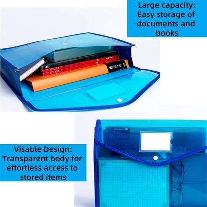 7 Pack Plastic Expanding File Folders, Folders For Documents With Snap Closure, Assorted Colors, Transparent Envelopes, Documents Holder,Paper Organizer, Waterproof, Fit Letter/A4 Size (A4) (Colorful)