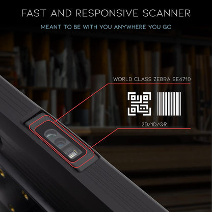 Heavy Duty Android Tablet with Integrated Barcode Scanner, 2D/1D/QR Zebra SE4710 Reader, Android 9, WiFi/GPS/Bluetooth, 8000mAH All-Day Battery (Tablet + Protective Case)