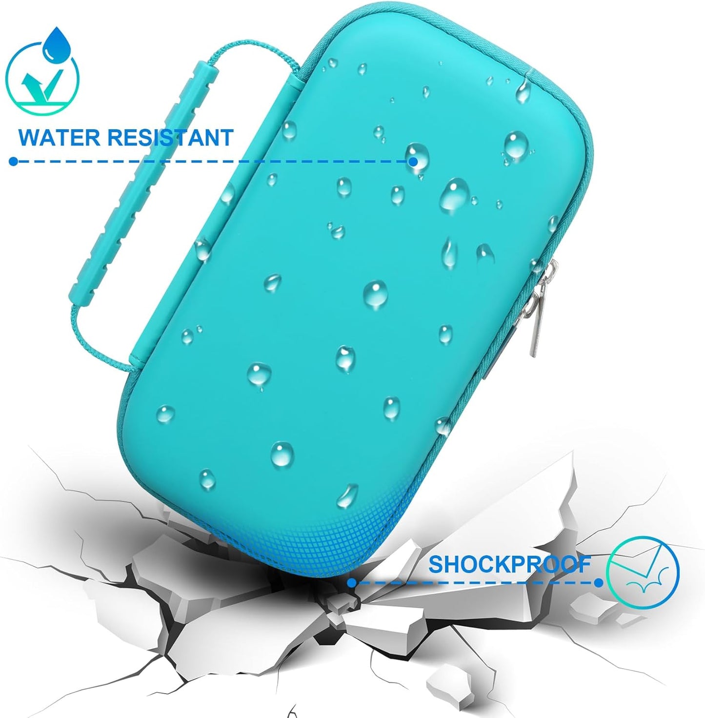 BOVKE Graphing Calculator Carrying Case for Texas Instruments TI-Nspire CX II CAS/CX II/CX/CX CAS Calculator and More - Mesh Pocket for USB Cables and Other School Supplies, Turquoise